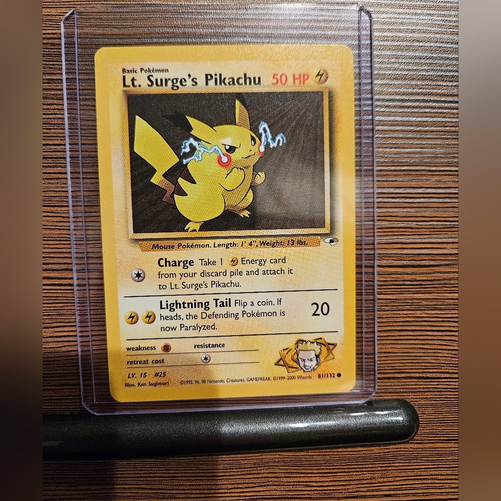 Pokemon Lt. Surge's Pikachu 81/132 Gym Heroes Trading Card